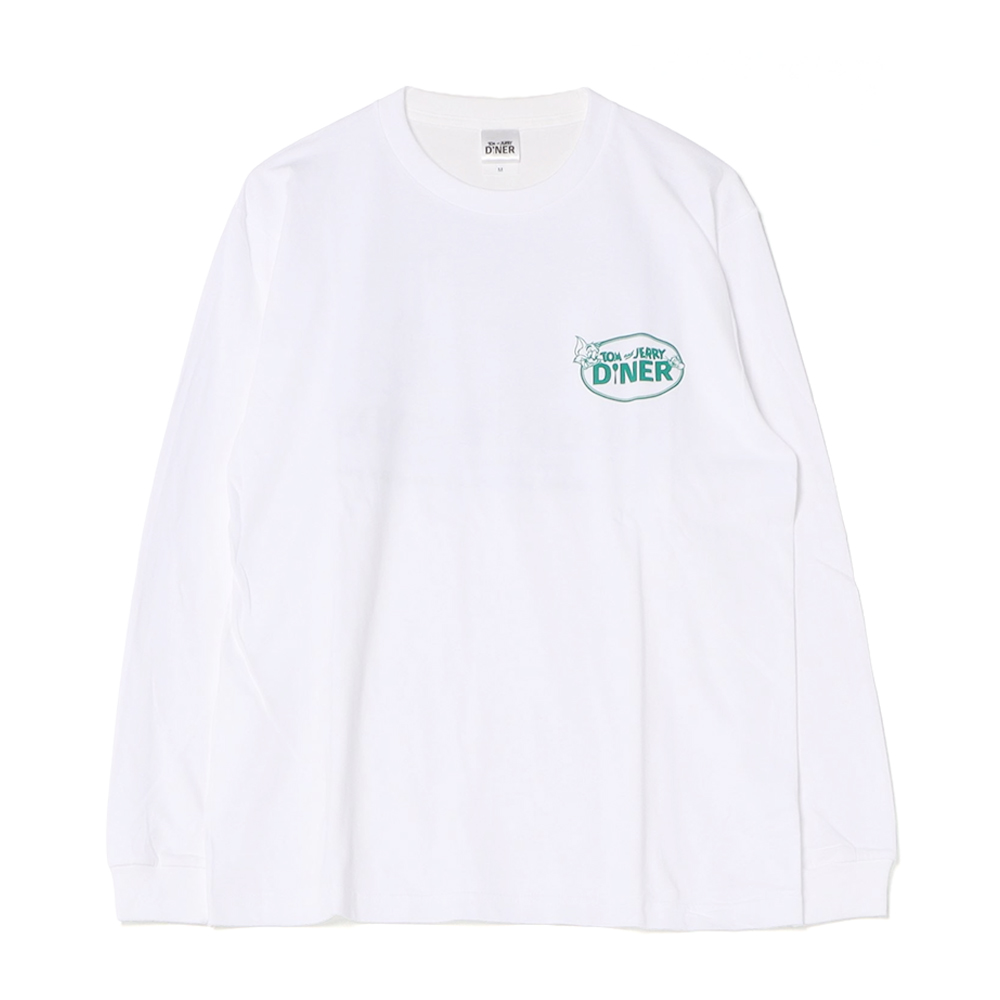 TOM and JERRY DINER ロングスリーブTシャツ/ホワイト - TOM AND JERRY