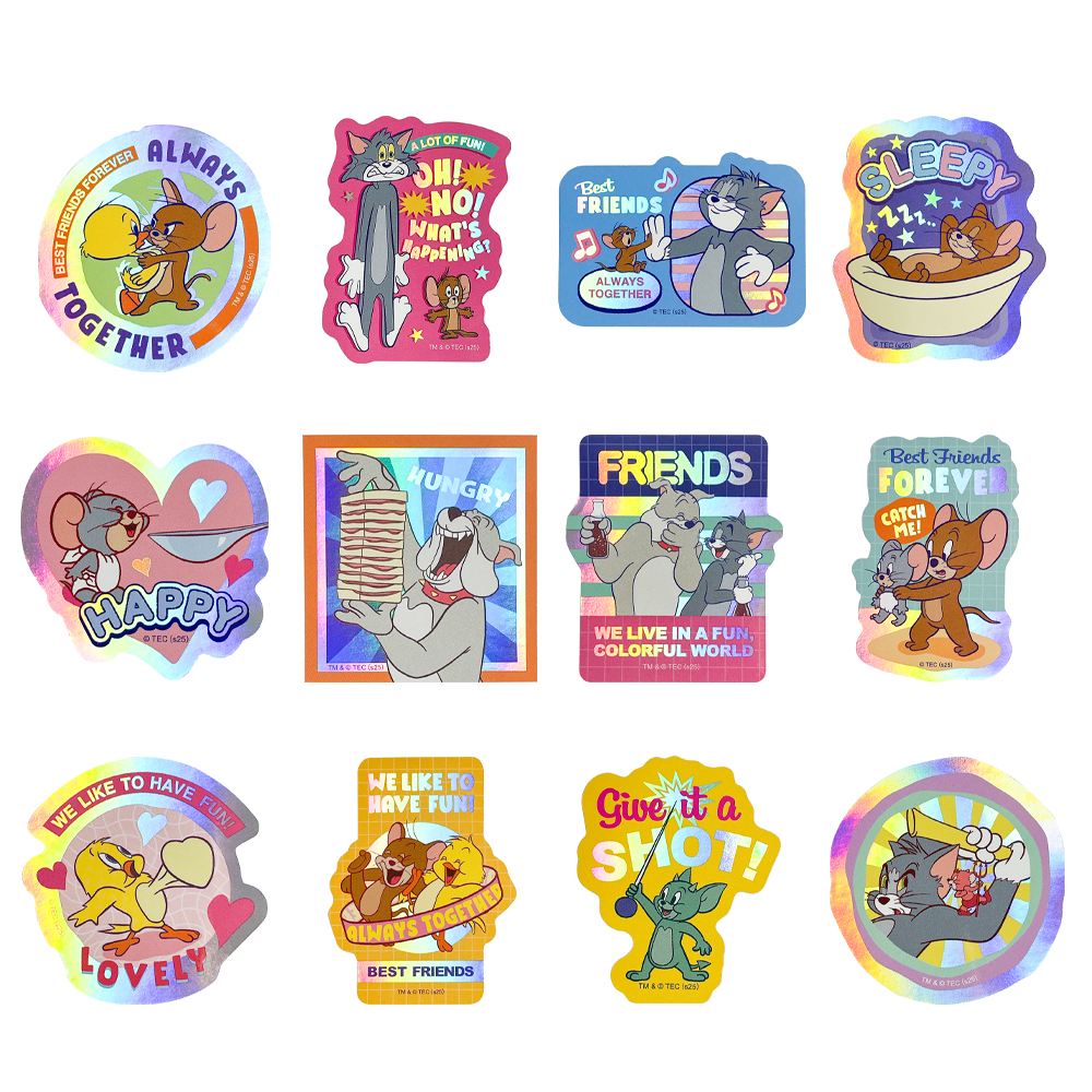 BBNEXDO トムジェリ ステッカー 6枚 ボネクド トムとジェリー オーロラステッカーコレクション COLORFUL FRIENDS