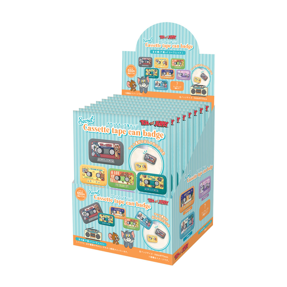 トムとジェリー シークレット カセットテープ 缶バッジ - TOM AND