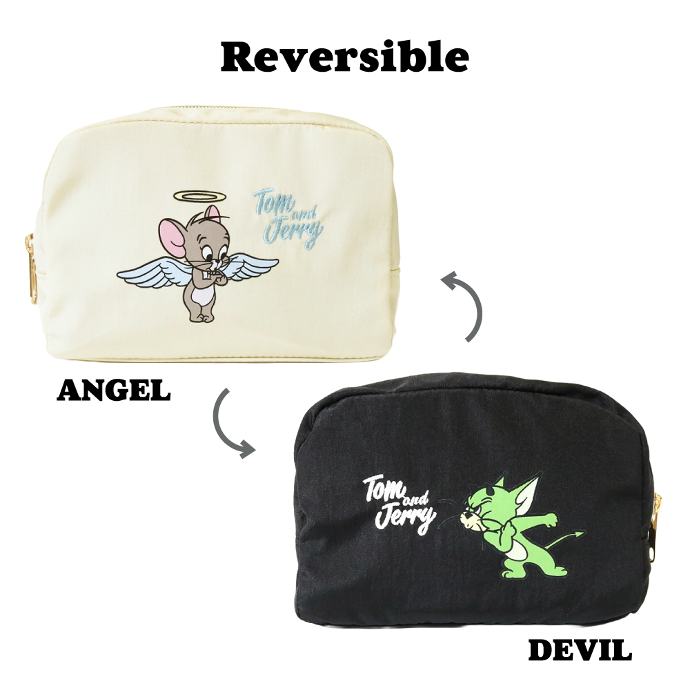 TOM and JERRY 天使と悪魔リバーシブルポーチ - TOM AND JERRY
