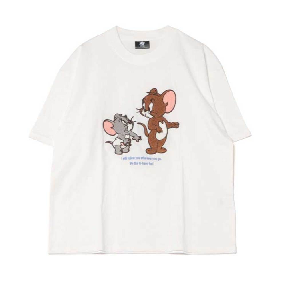 トムとジェリー ジェリー＆タフィーサガラ刺繍Tシャツ（メンズ 