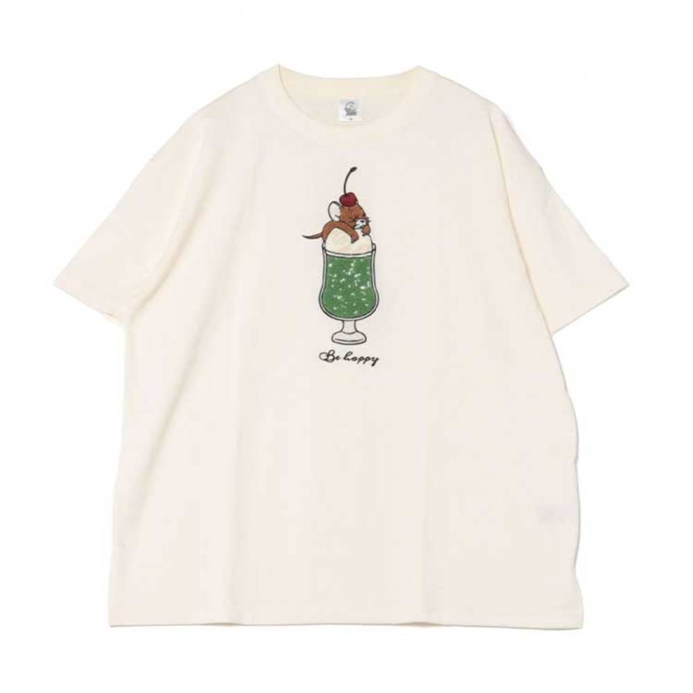 トムとジェリー サガラ刺繍半袖Tシャツ（レディース） - TOM AND JERRY 