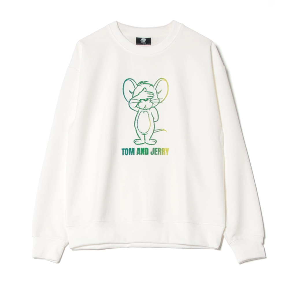 トムとジェリー バックプリント＆ブラシアップリケ刺繍SWEAT
