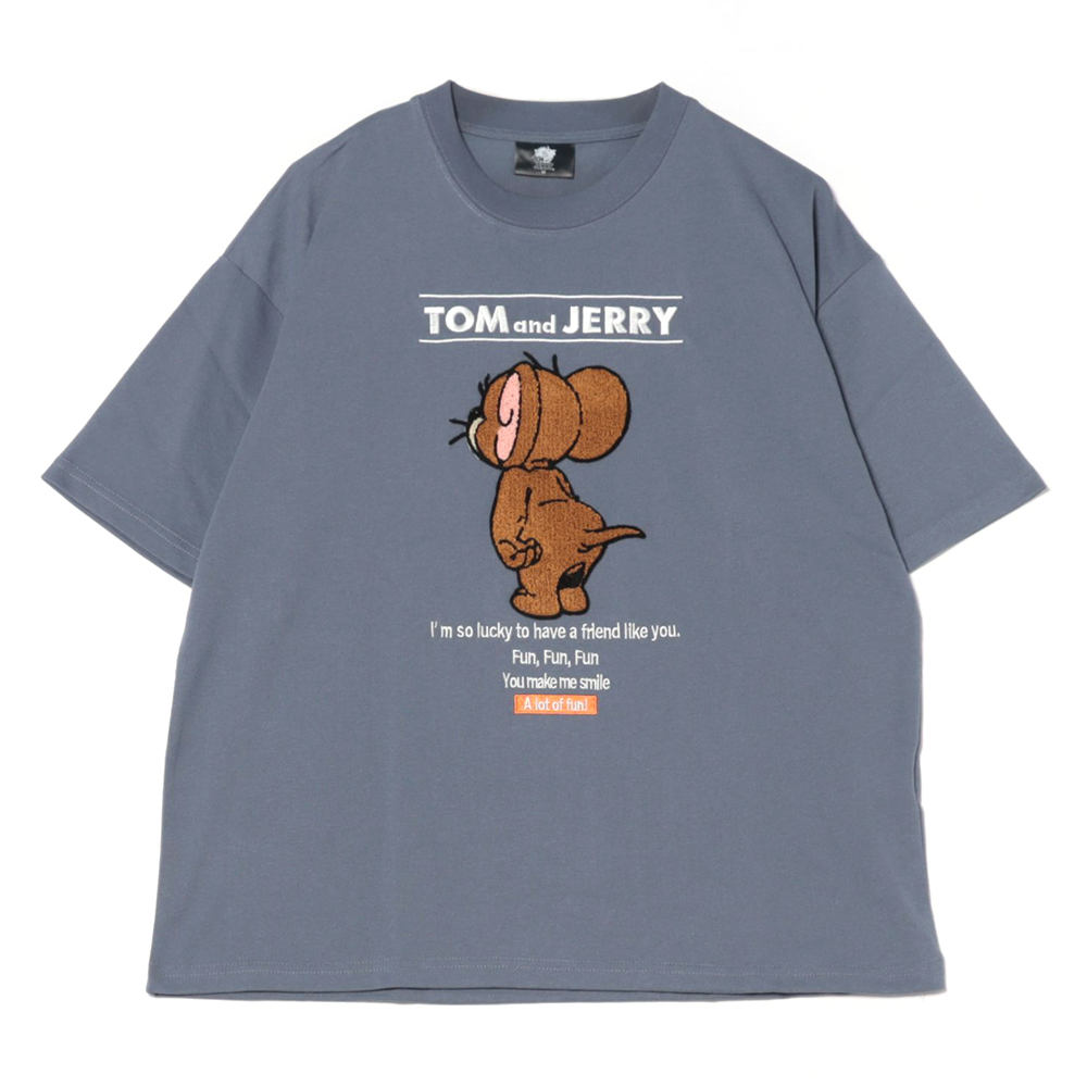 トムとジェリー サガラ刺繍Tシャツ ジェリーとタフィ メンズ - TOM