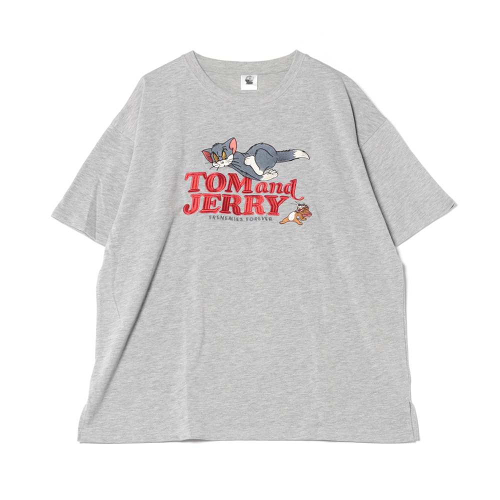 トムとジェリー 総刺繍半袖Tシャツ レディース - TOM AND JERRY 