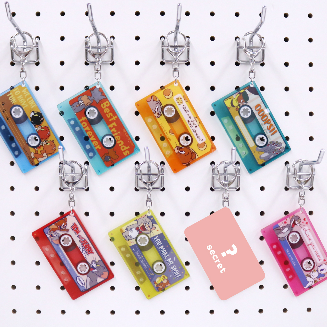 トムとジェリー シークレットカセットテープ風キーホルダー - TOM AND