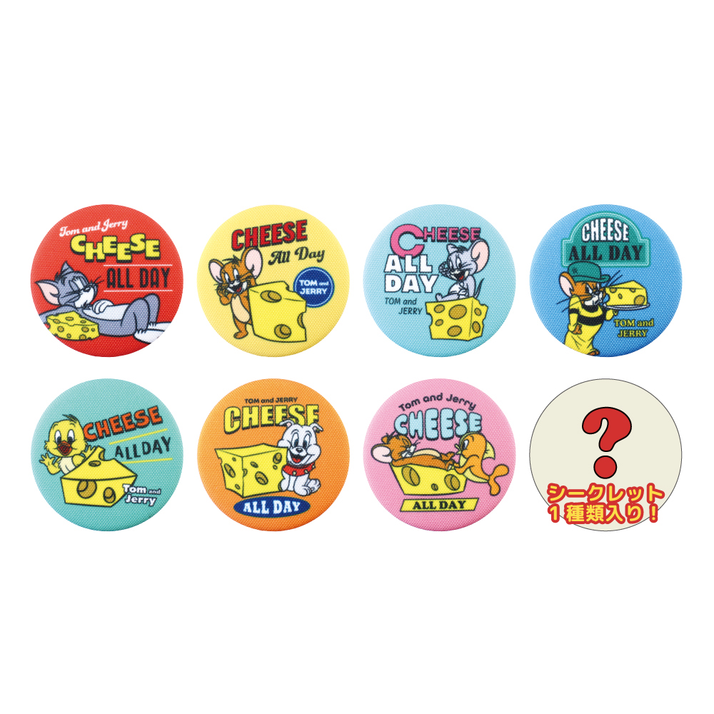 トムとジェリー シークレットファブリック缶バッジ CHEESE FUN - TOM