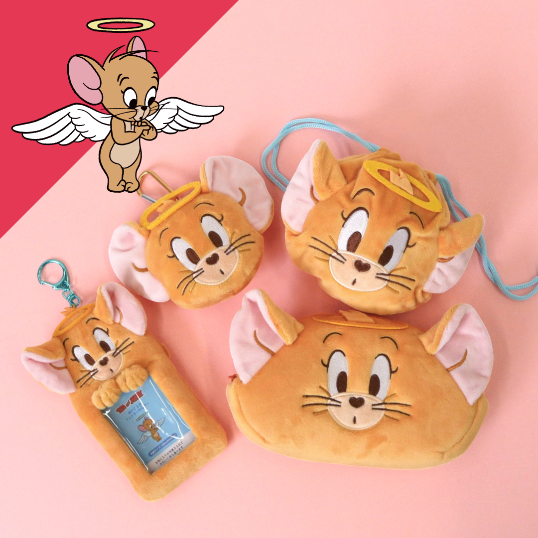 トムとジェリー ぬいぐるみフェイスペンポーチ 天使と悪魔 - TOM AND