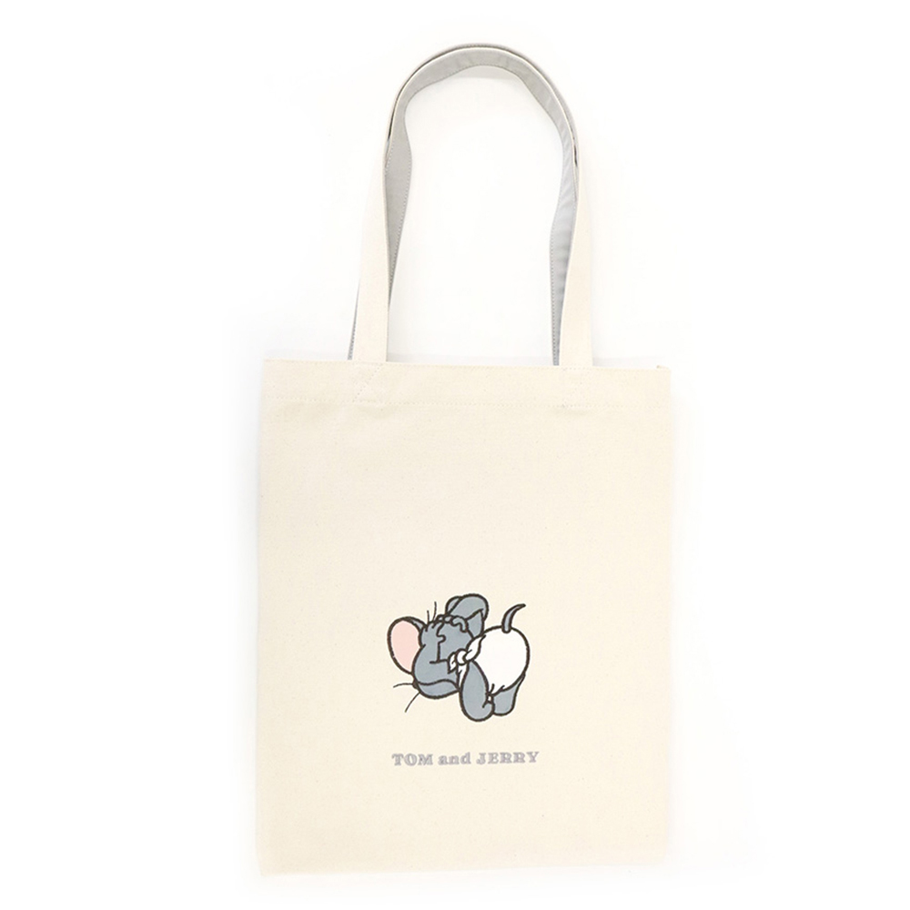 TAM グレー Tシャツ トートバッグ タム缶 TOM and JERRY タフィーおむつカラバリトートバッグ - TOM AND JERRY