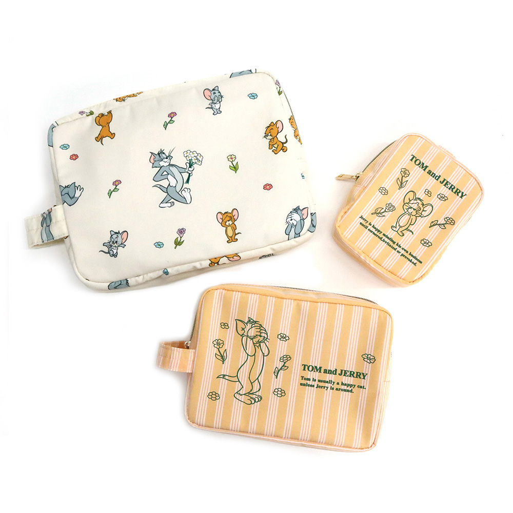 実写ポーチ&ヤンマーオミセット TOM and JERRY ストライプ トラベルポーチ - TOM AND JERRY Official