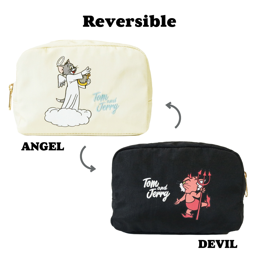 TOM and JERRY 天使と悪魔リバーシブルポーチ - TOM AND JERRY
