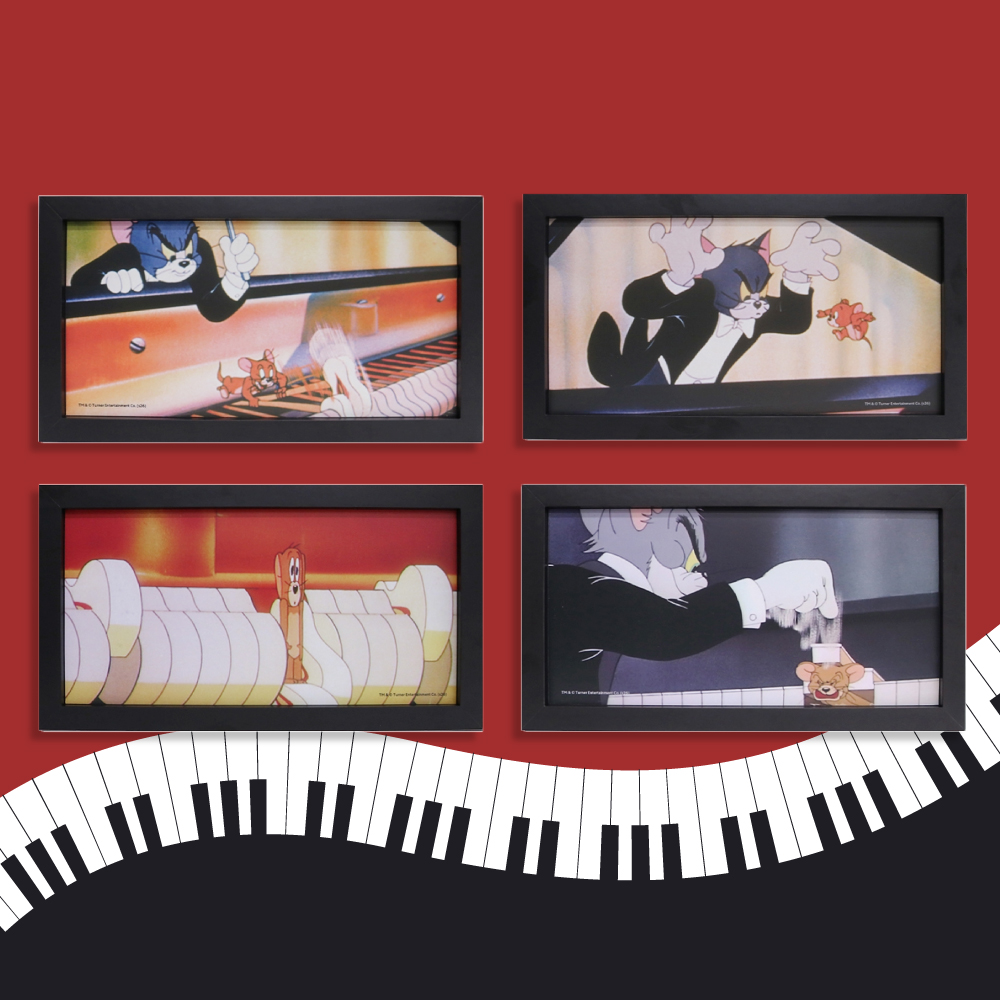 TOM and JERRY ポスターフレーム ピアノコンサート - TOM AND JERRY